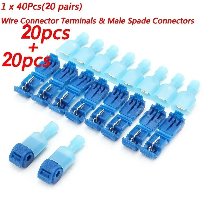 40PCS 20Set Quick Snap Splice Electrical Wire Connectors Crimp Terminals