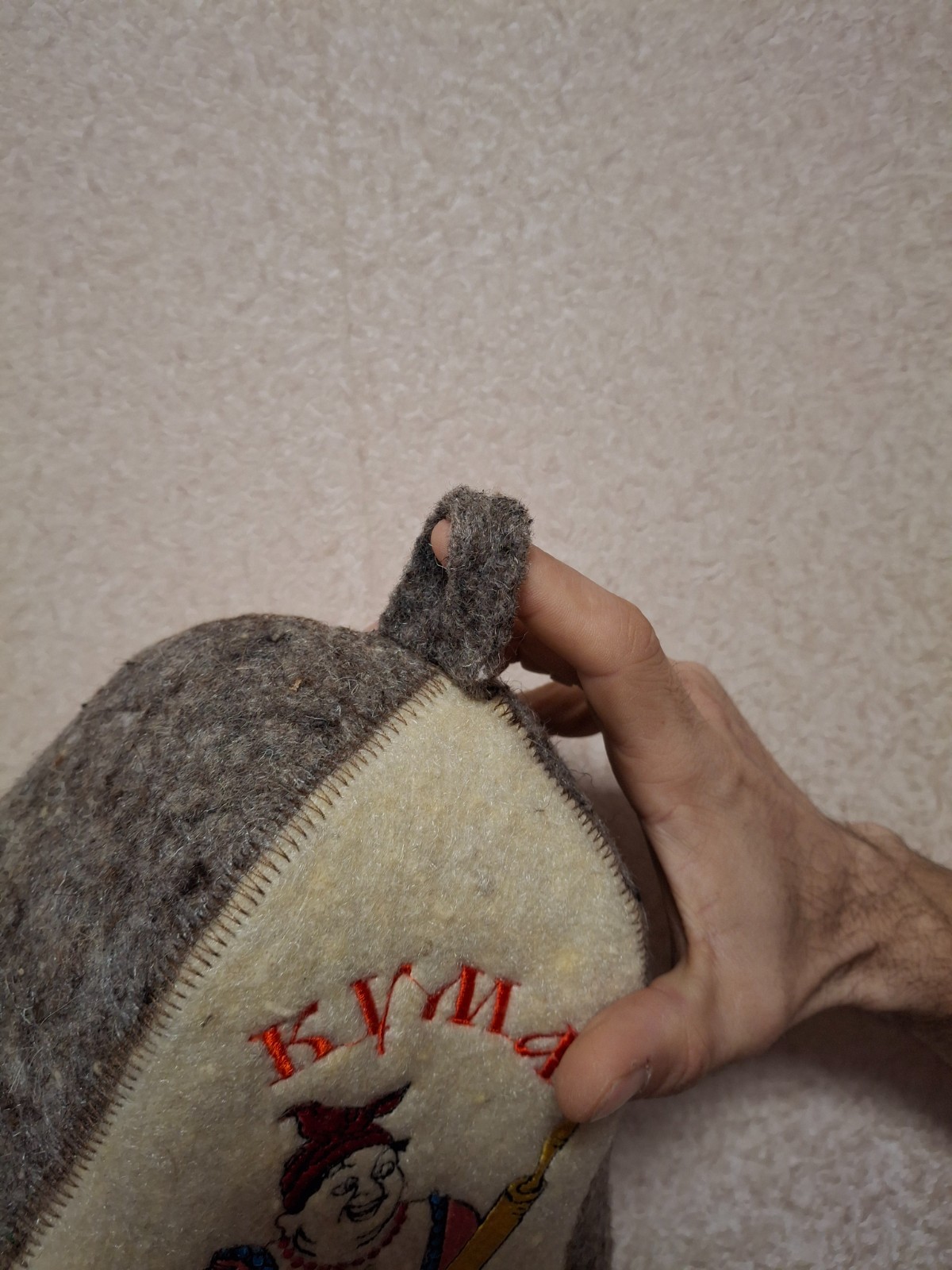 Wool sauna hat for women Funny felt banya hat Gift accessories to saunahut Chris