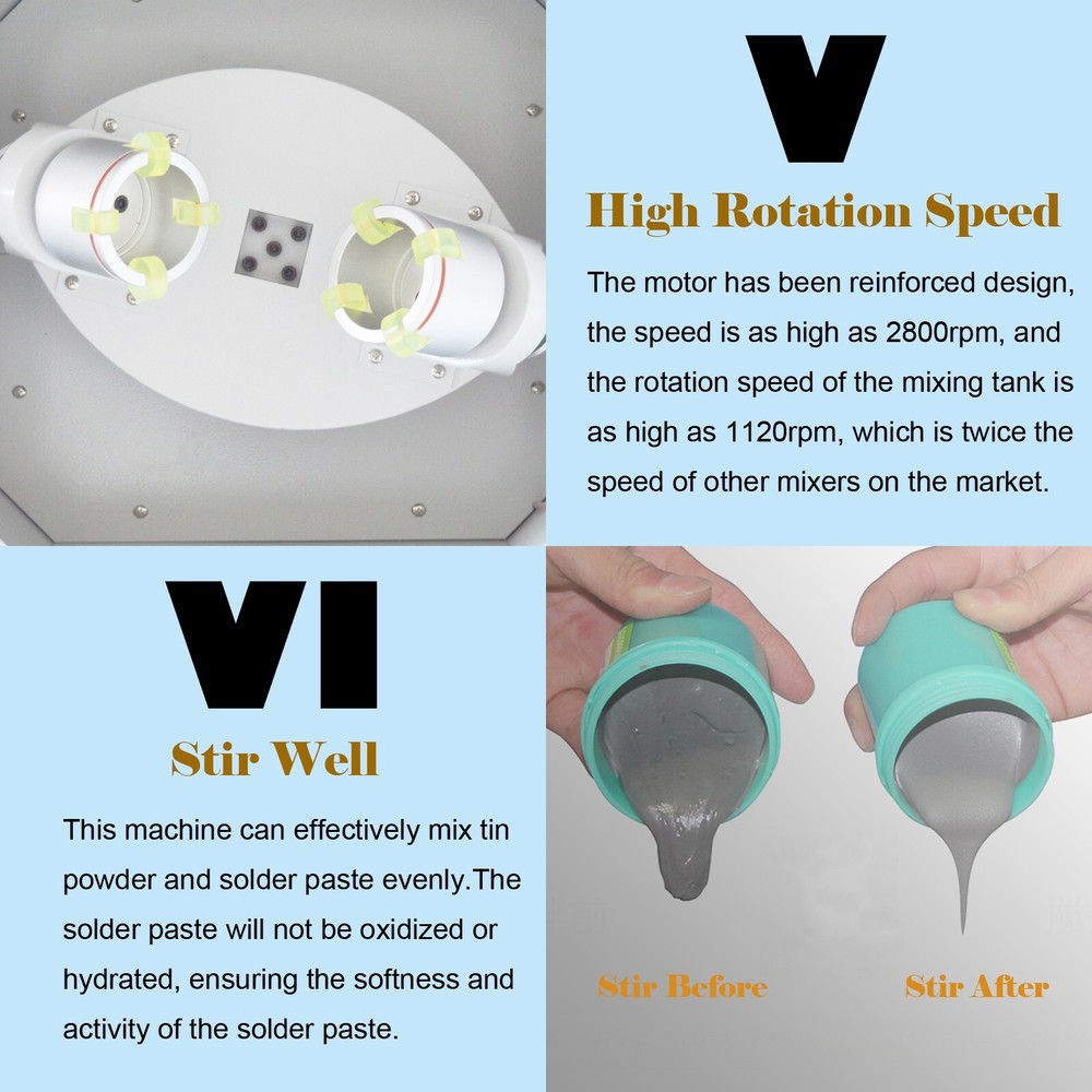 110V Automatic Paste Tin Cream Mixer Solder Paste Mixer Stirring Mixing Machine