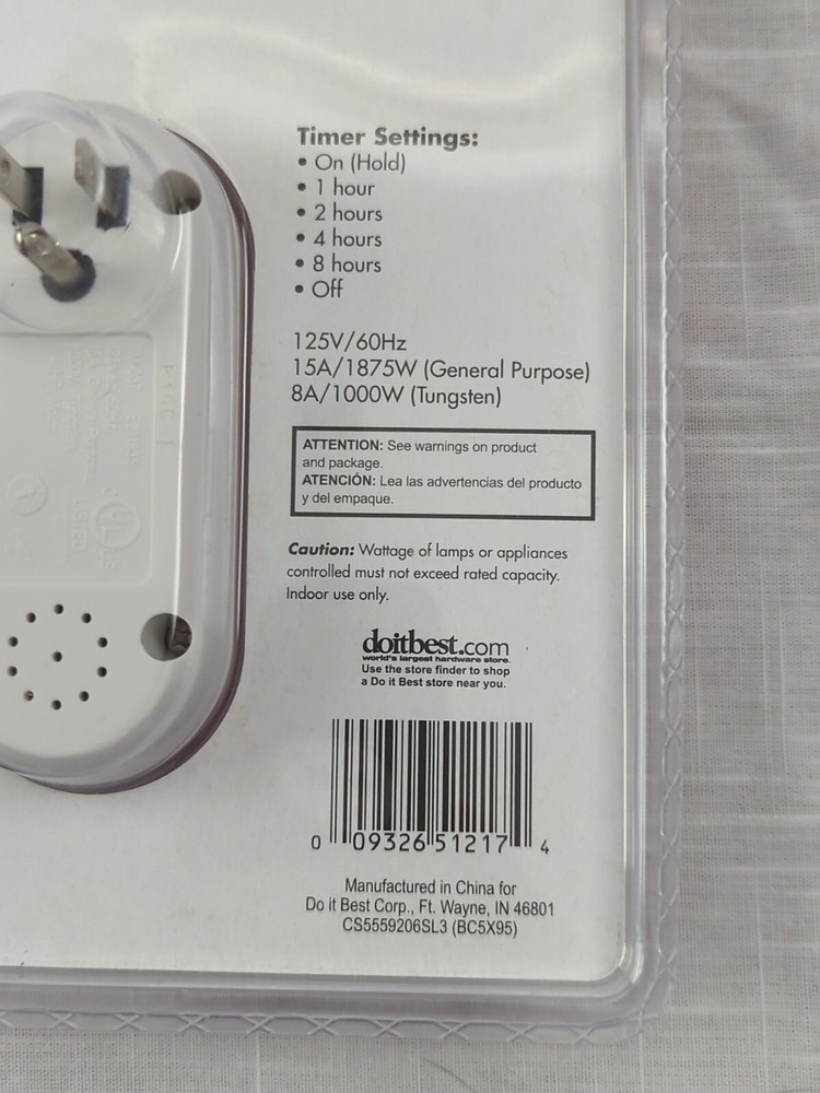 Do It Countdown Digital Timer Model 520462, 5 settings, indoor outdoor - New
