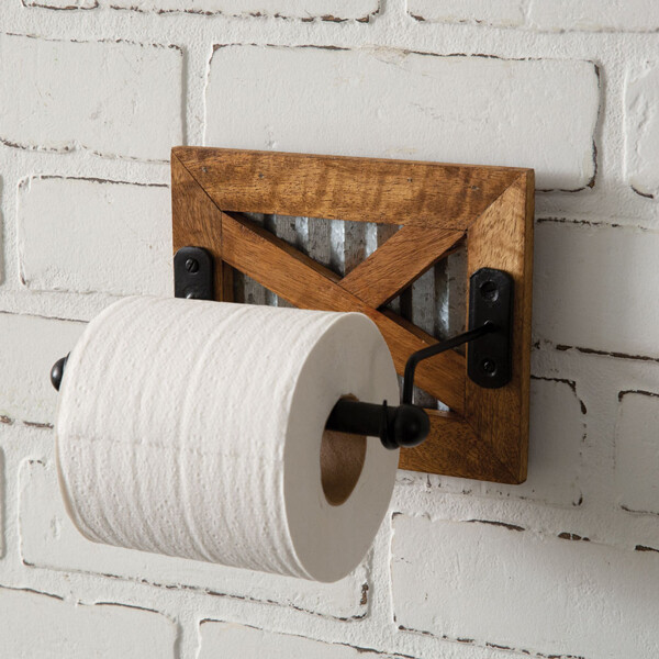Rustic Barn door wall Toilet Paper Holder
