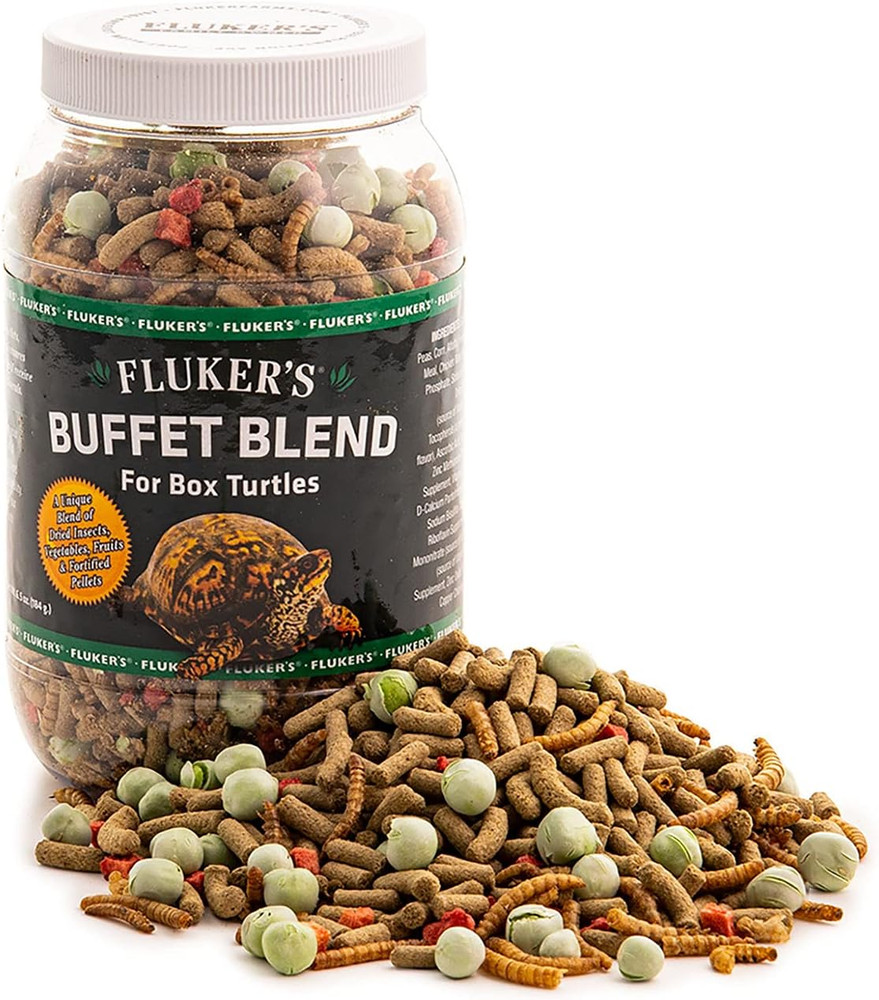 Fluker's Buffet Blend Box Turtle Diet Insects Veggies Fruit 6.5 Oz