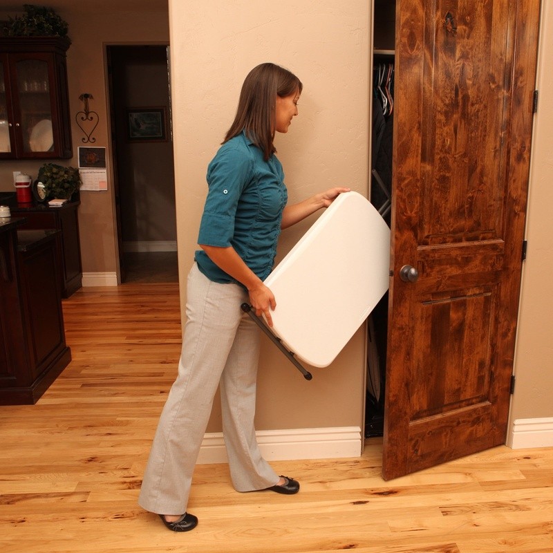 Folding Adjustable Table Lightweight Portable Indoor Outdoor Use Easy Clean