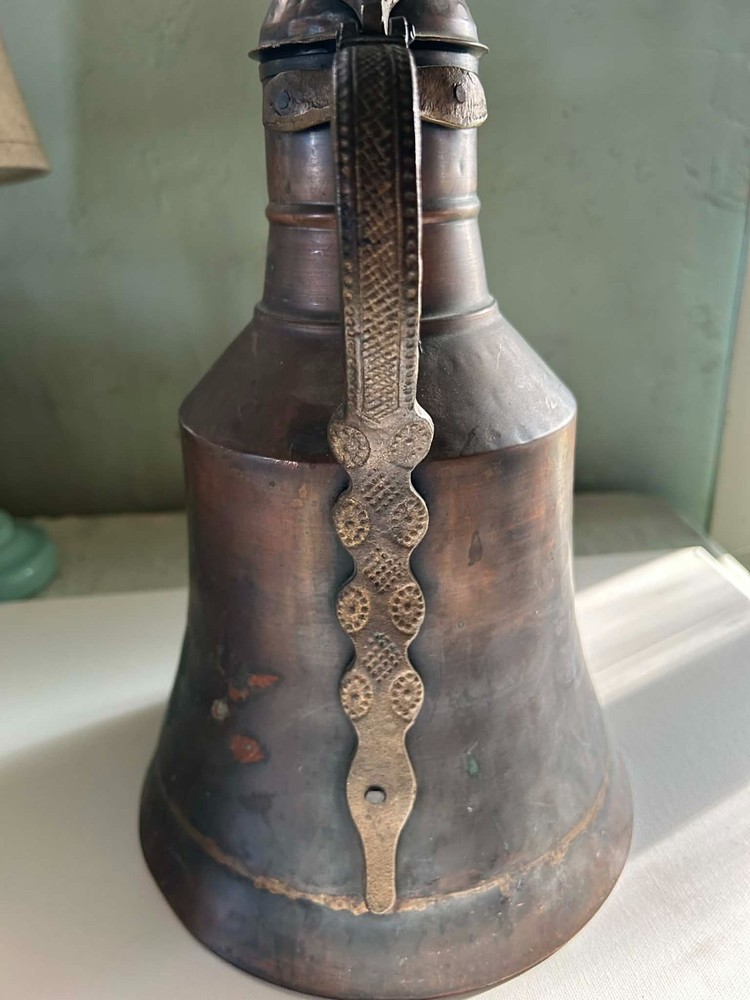 Vintage Middle Eastern Turkish Hammered Copper Dallah Coffee Pot LARGE 15" OLD