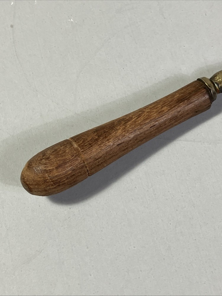 Vintage England Antique Brass Tea Strainer with Wood Handle