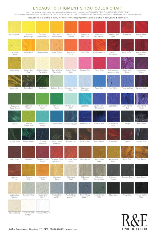 R&F ENCAUSTIC PAINT ENCAUSTIC TRANSLUCENT COLOR SET