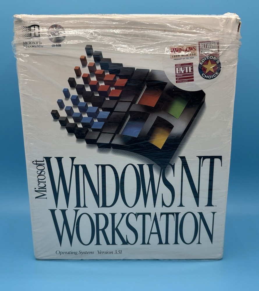 Microsoft Windows NT Workstation 3.51 CD-Rom Operating System - Open Big Box New