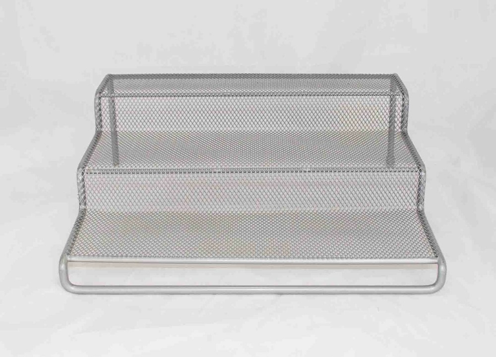 Silver Mesh 3-Tier Cabinet & Spice Organizer