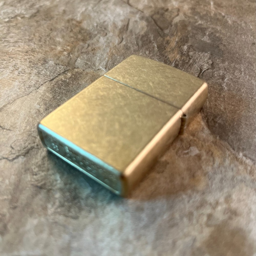 Genuine Zippo Tumbled Brass windproof Lighter CASE ONLY No Insert/Box