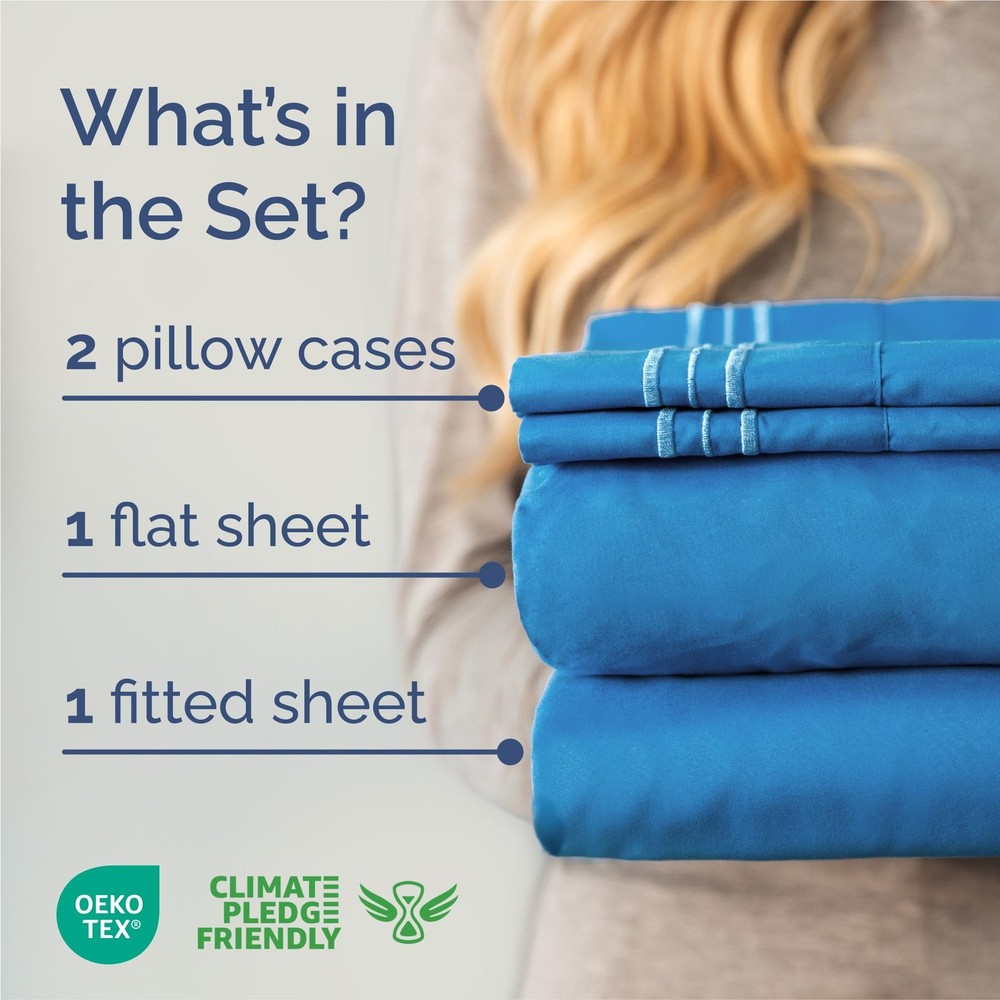 King Size 4 Piece Sheet Set - Comfy Breathable Cooling Bed Sheets Set - Hote...