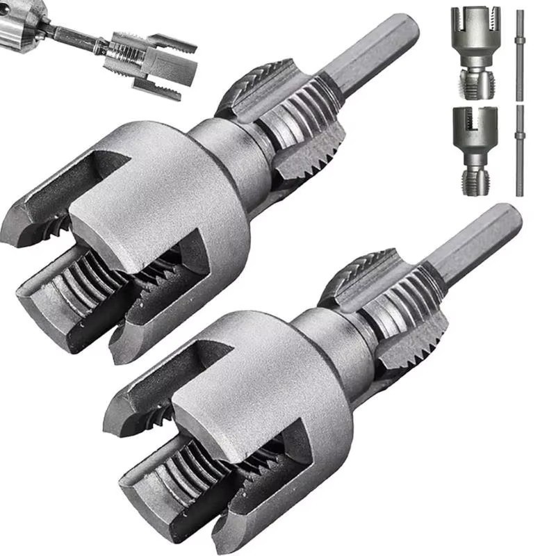 2pcs Integrated Internal & External Pipe Threading-Tool,PVC Pipe Threader Kit*