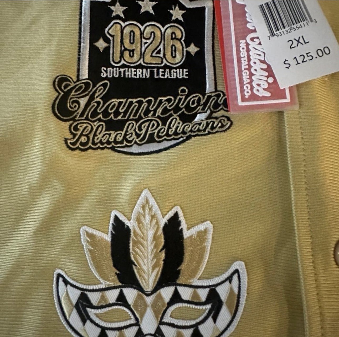 New Orleans Black Pelicans baseball jersey Size 2X Show your New Orleans Spirit