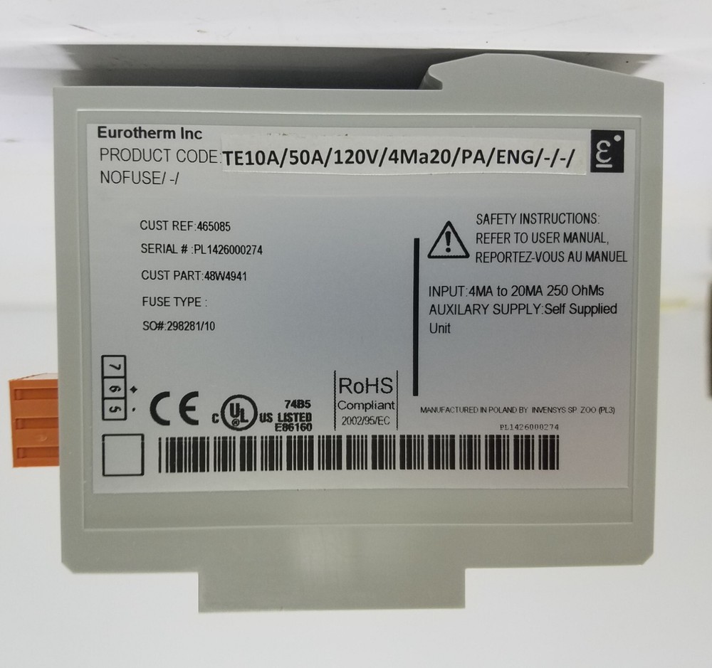 Eurotherm TE10A Thyristor Power Controller 465085