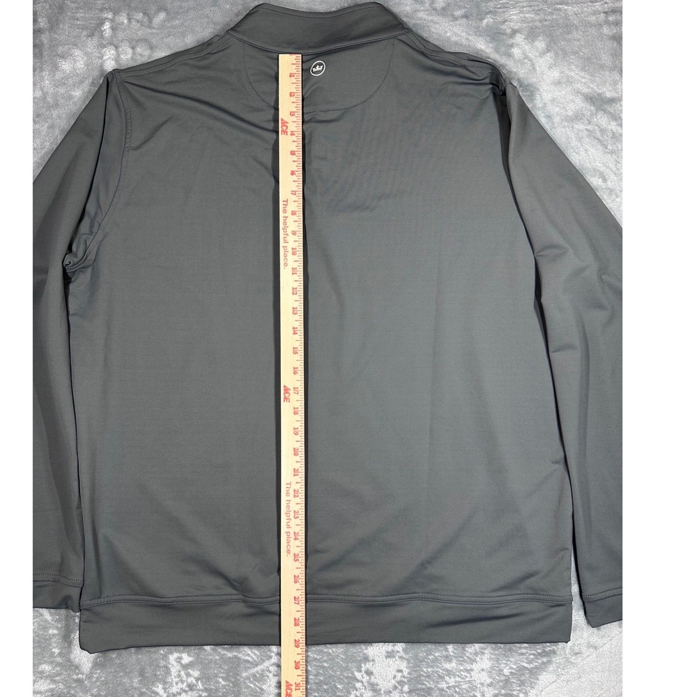 Peter Millar Mens XXL Gray Performance Quarter Zip Pullover Golf Sweater Stretch