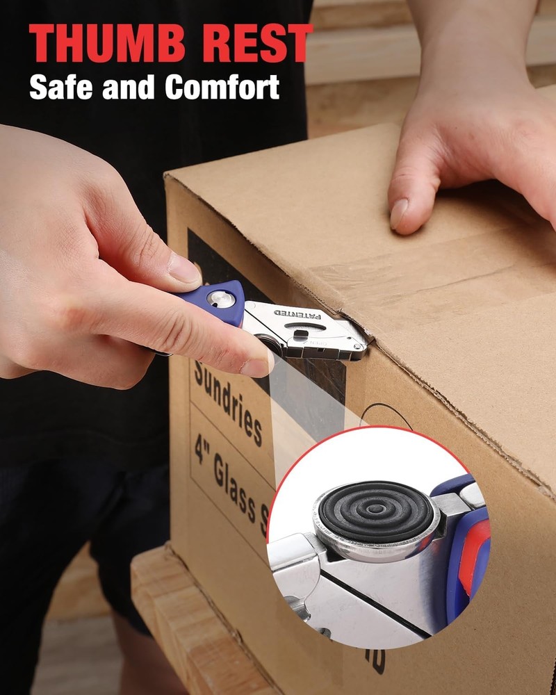 WORKPRO Folding Utility Knife 5PCS Extra Blade in Handle Quick-Change Box Cutter