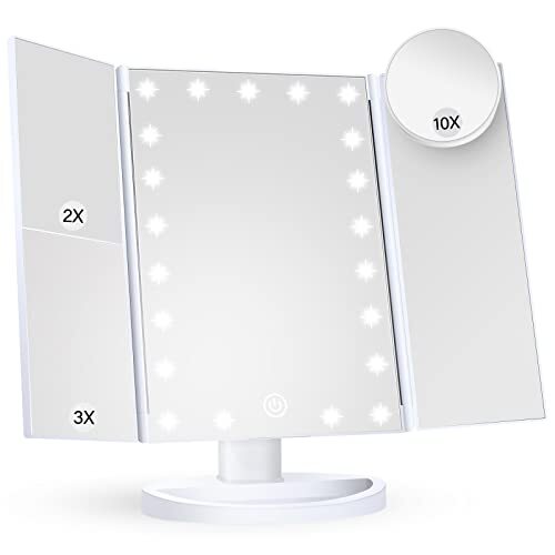 Makeup Mirror Vanity Mirror with Lights, 2X 3X 10X Magnification, Lighted White