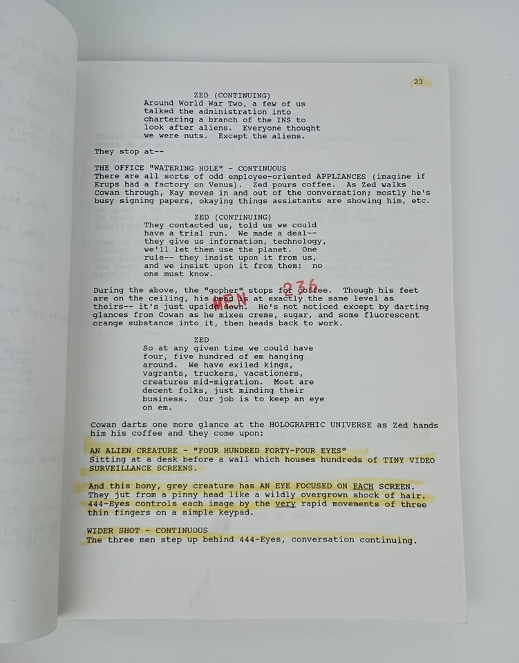 Men In Black: Second Draft movie script from Art Illustrator