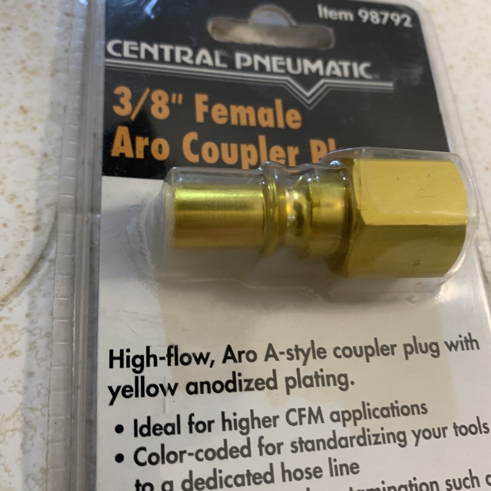 Central Pheumatic 3/8" Female Aro Coupler Plug - NEW