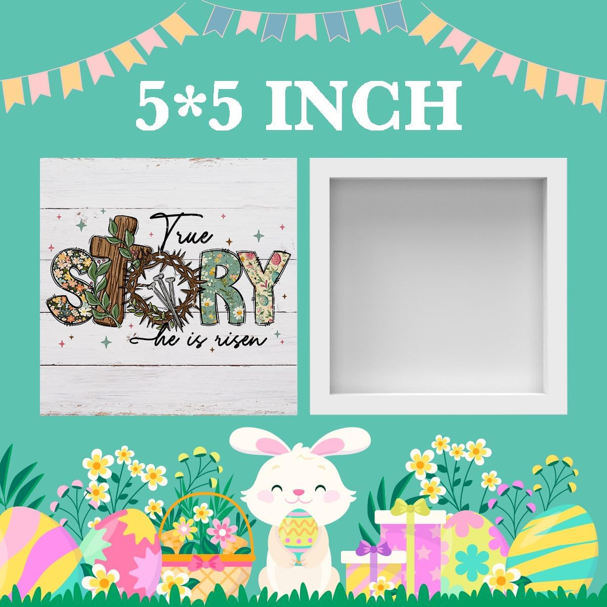 Easter Desk Decorations, Christian Easter Decorations, Retro Farmhouse Flower Cr