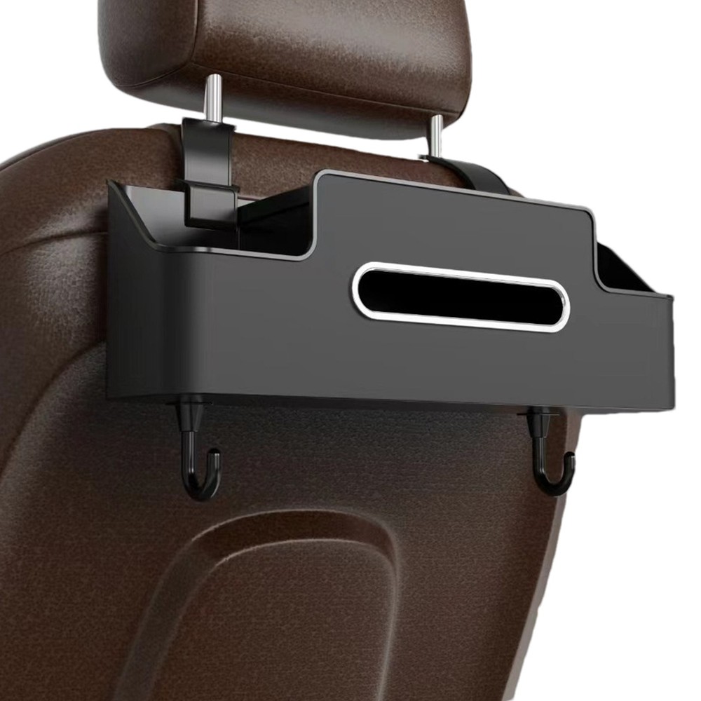 Car Seat Back Storage Organizer Box w/ Tissue & Cup Holder