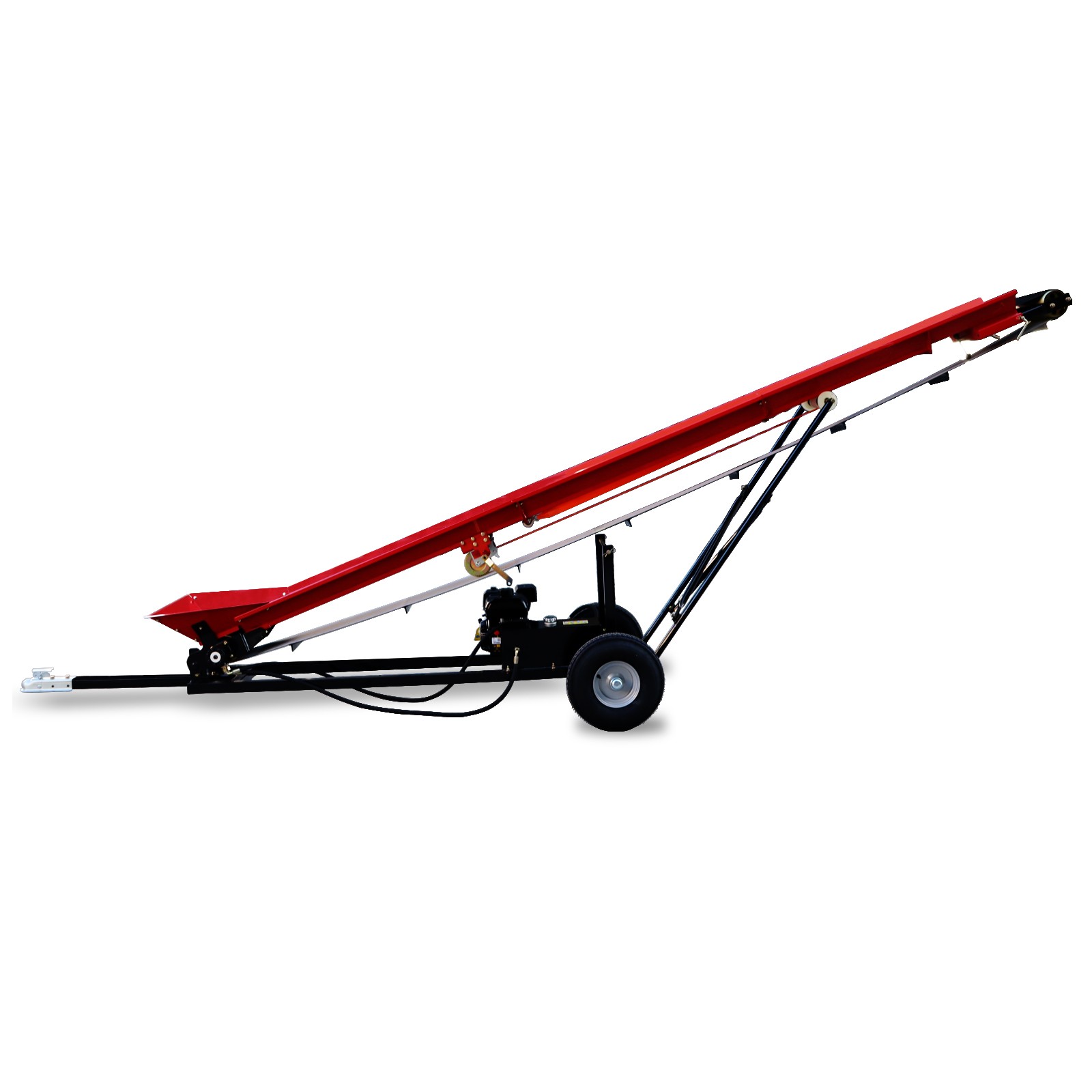 12" Firewood Conveyor 6.5HP Gas Powered 118in Lift Height Belt Log Elevator