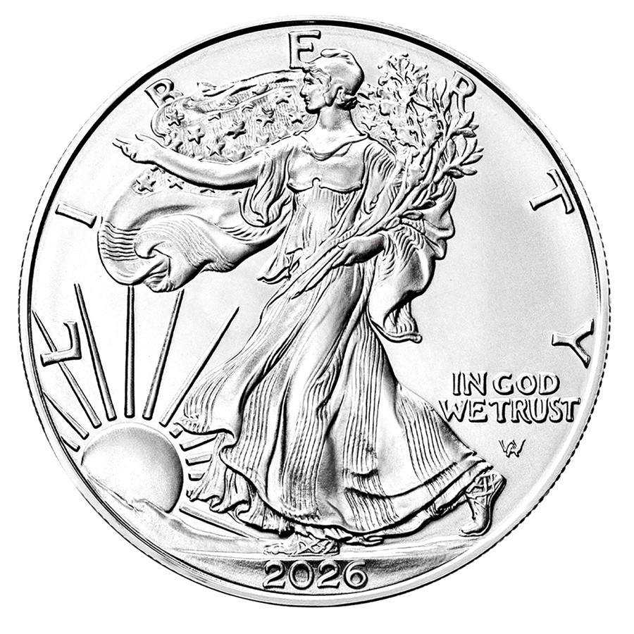 2026 1 oz American Silver Eagle Coin BU - Tube of 20