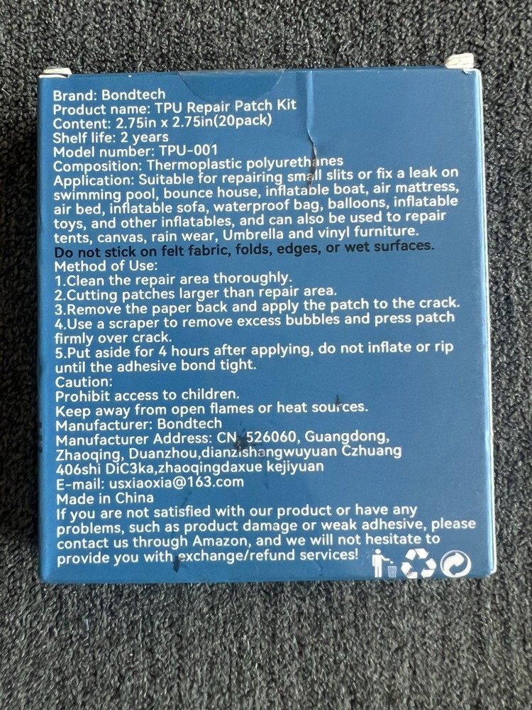 BONDTECH TPU Pool Patch Repair Kit, High Adhesive and Waterproof