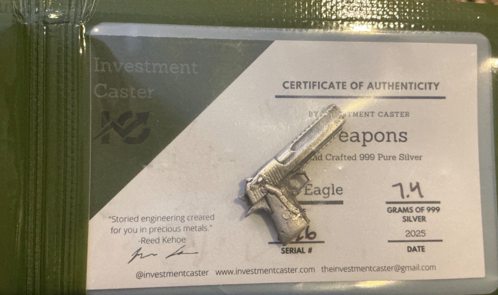 Gold Plated Investment Caster Desert Eagle