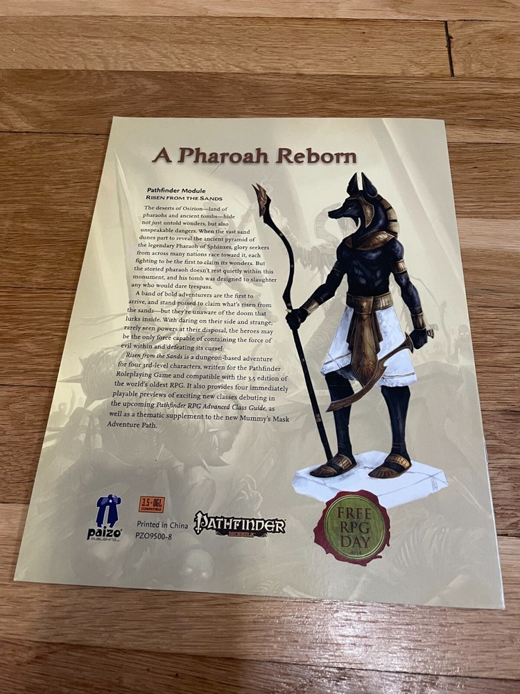 Pathfinder Risen From the Sands Adventure Module D&D 3.5 D20