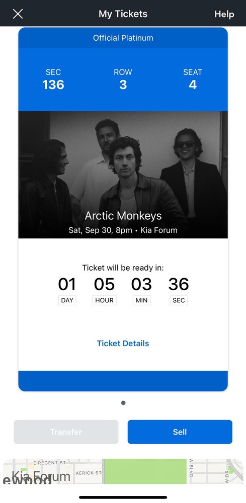 Arctic Monkeys Ticket