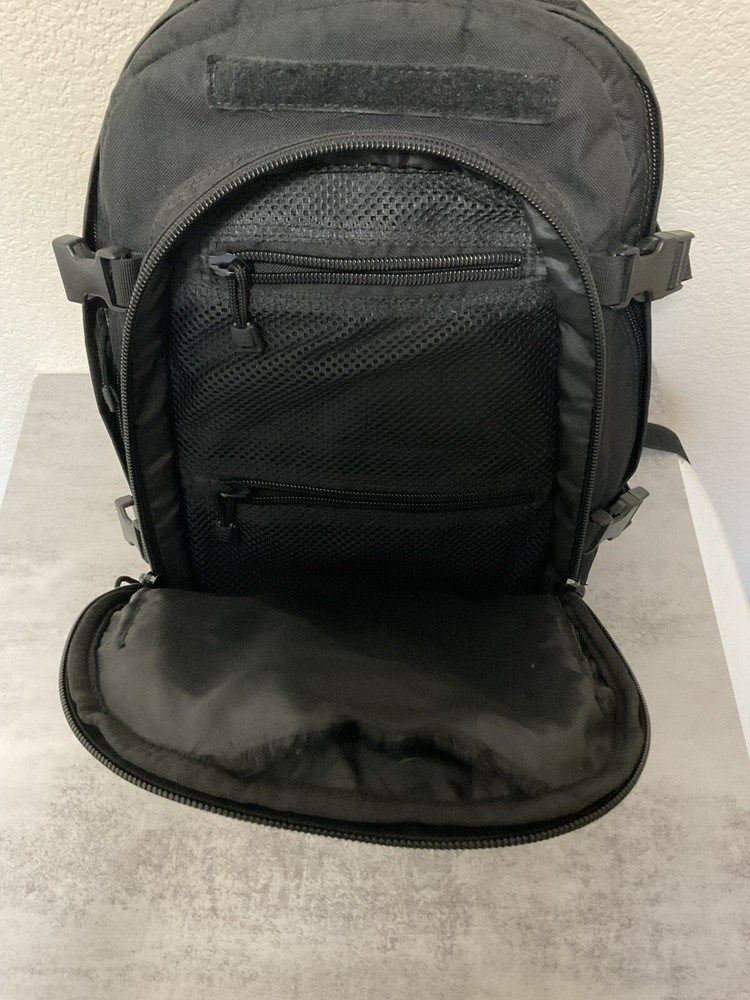 Fox Tactical Backpack Black Multi Compartments Hiking Outdoors - See Notes