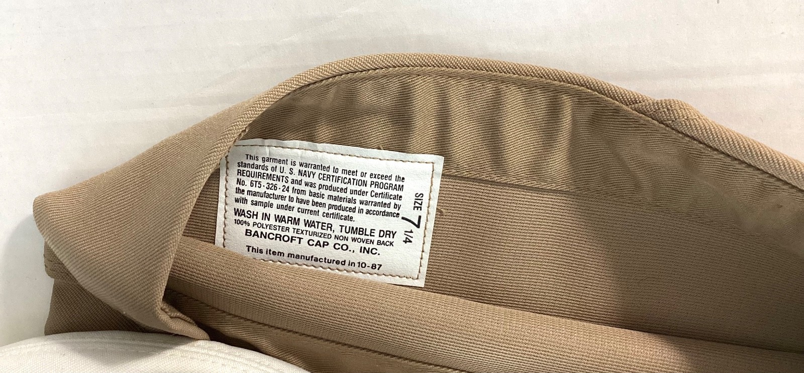 US Navy Chief Petty Officer Dress Hat/ 7 1/4 + Khaki Cover and Khaki Garrison