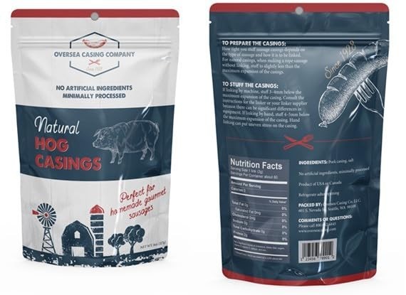 Oversea Casing Co. Natural Hog Casings for Sausage, 8 oz.