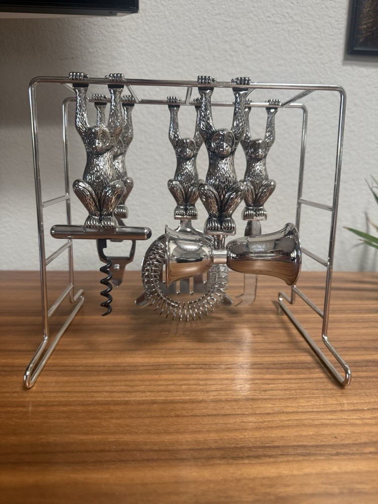 Godinger Silver Monkey Bar Tool 6 Peice Set Great Condition