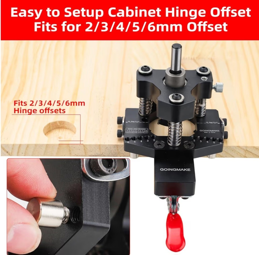 3-Axis Concealed Hinge Jig Ultra with Extra Hinge Screw Hole Guide and Quick Cla