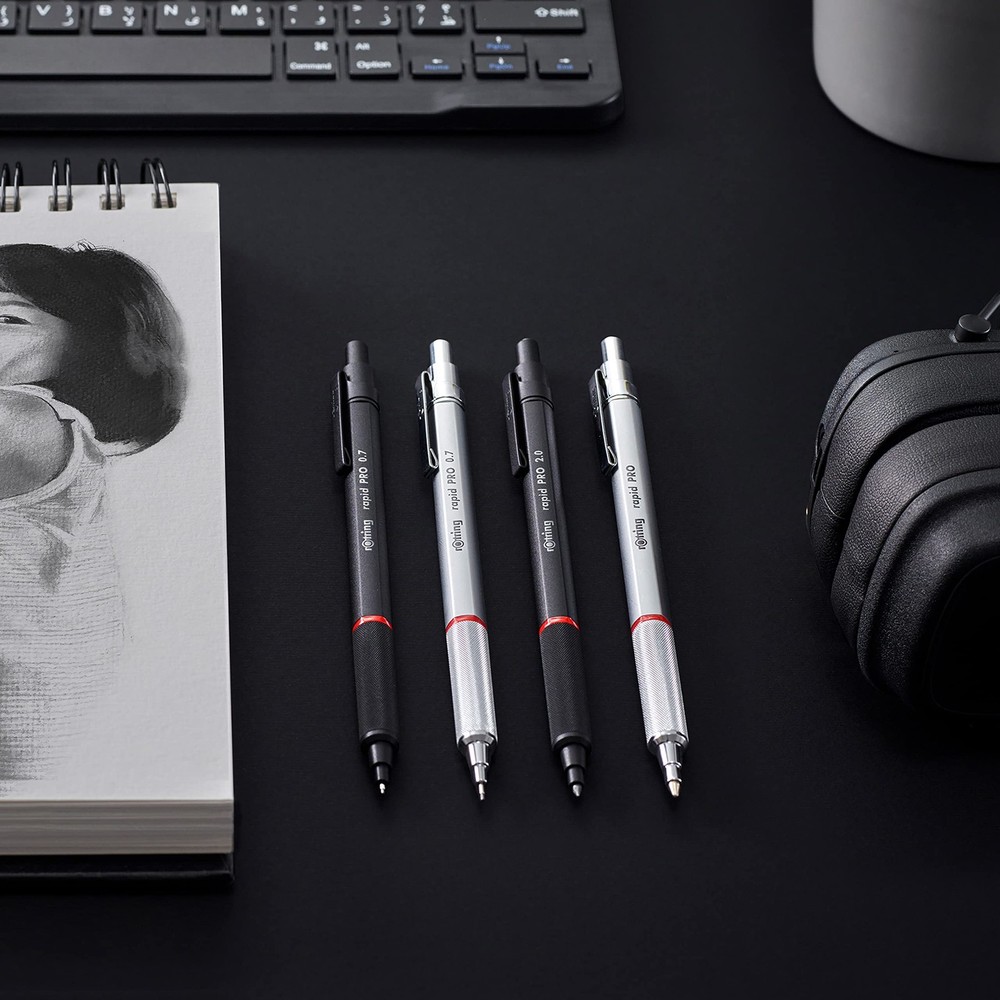 rOtring Rapid Pro Mechanical Pencil, 0.5 mm, Silver