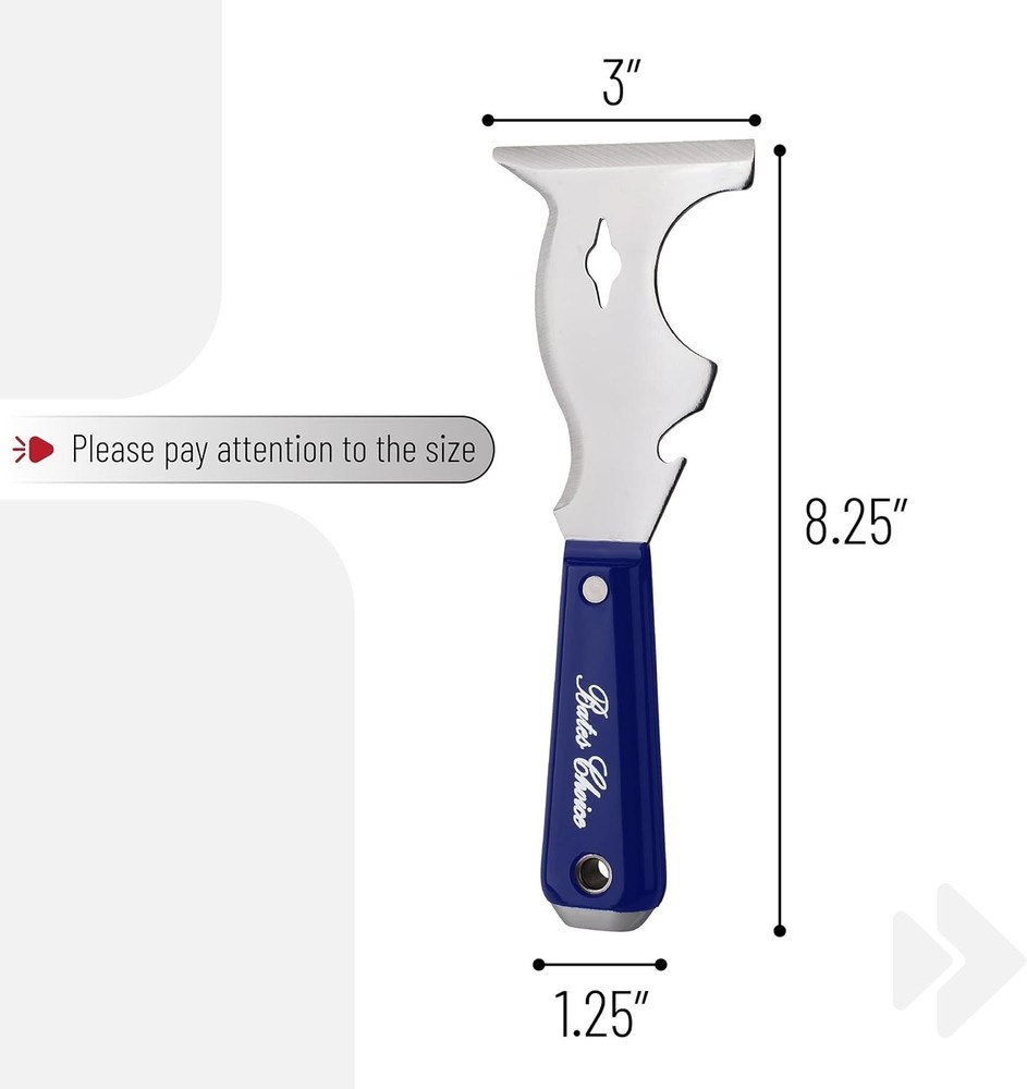 Bates 10-in-1 Paint Scraper - Versatile Tool for Painters & Surface Prep