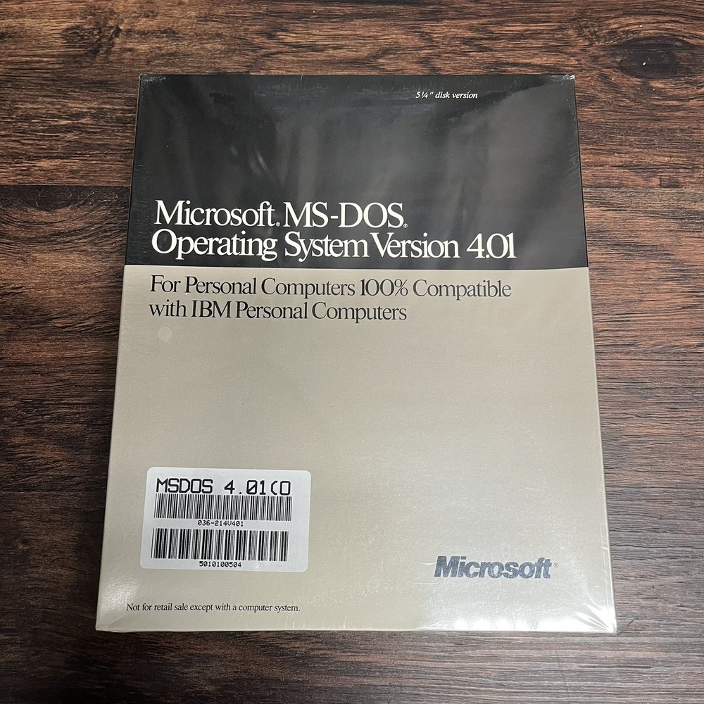 Microsoft MS-DOS 4.01 Operating System Version 5.25 Disks (SEALED)