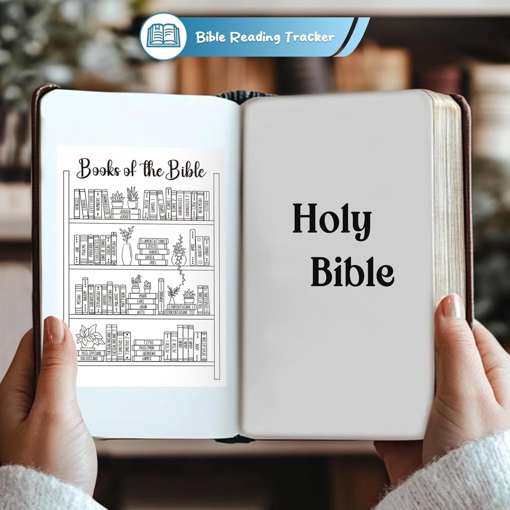 Bible Tracker Sticker - Bookshelf Coloring Page, Reading Tracker for Study & Org