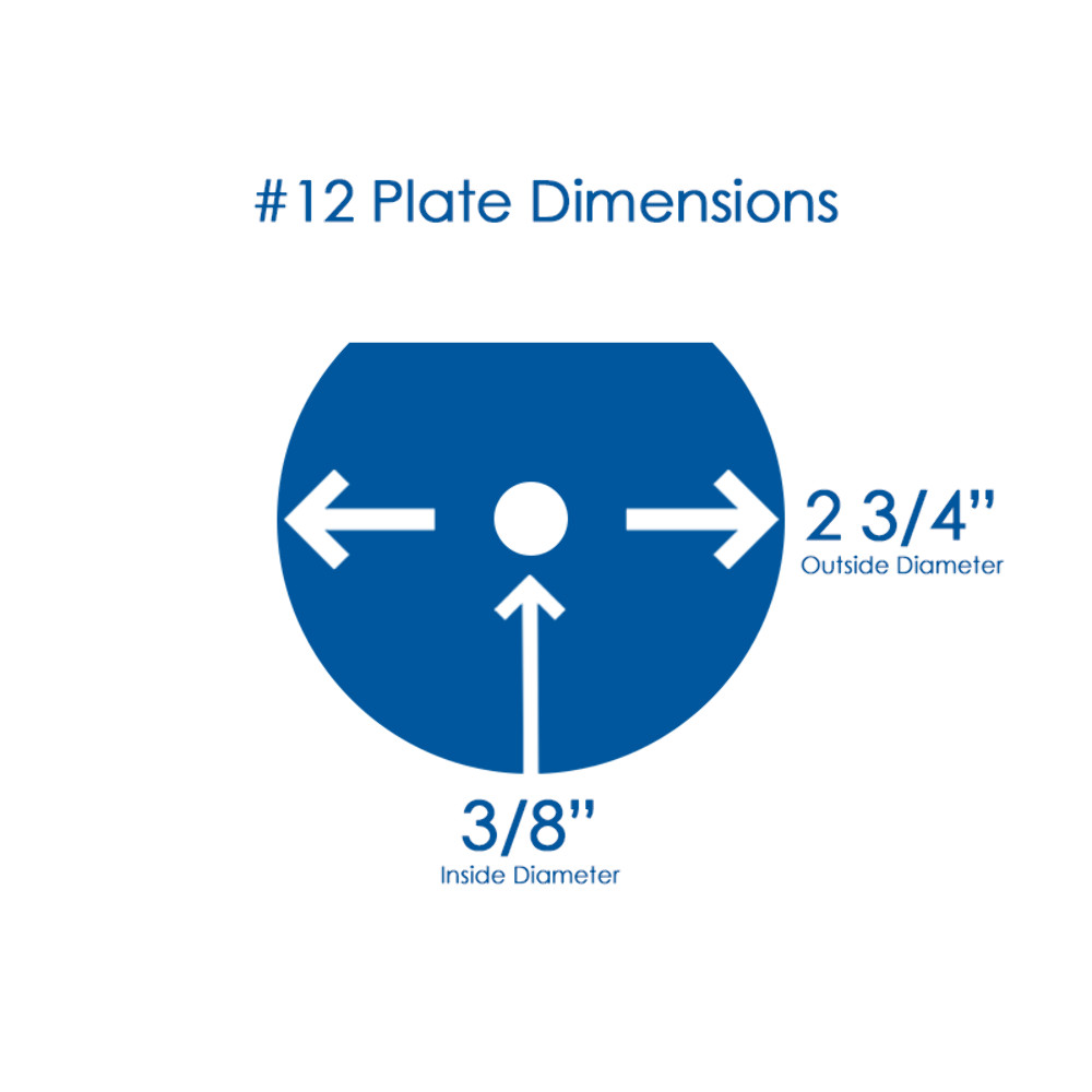 Grinder Plate #12 - 3/8 Hole w/ 1 Flat Edge