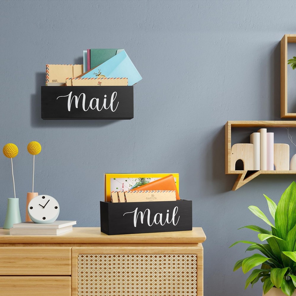 DRASTAR Mail Organizer, Mail Holder with 2 Slots, Mail Basket for Wall Table ...