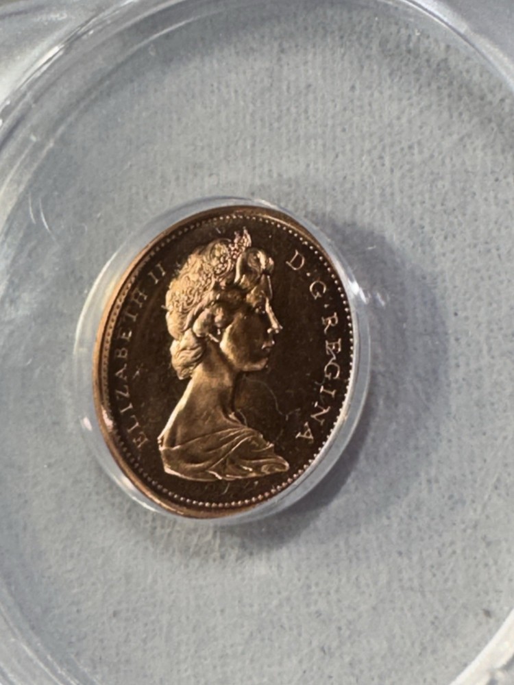 1969 Canada 1 Cent Proof Like Graded MS 68 RD Cameo by ANACS