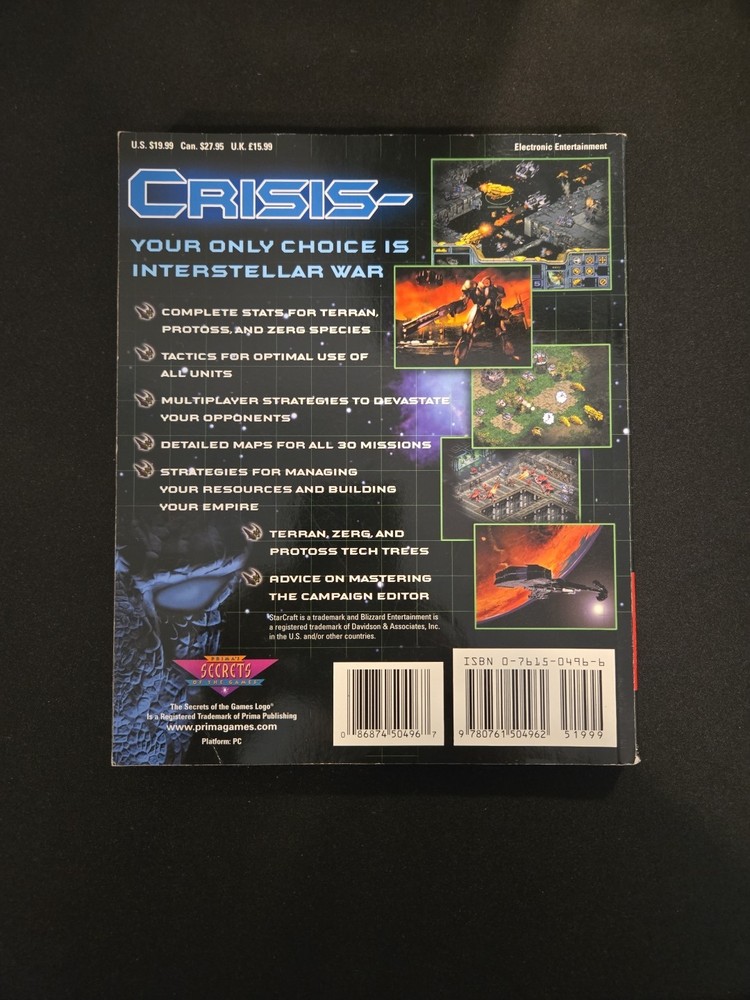 StarCraft Prima Official Strategy Guide PC 1998 Blizzard