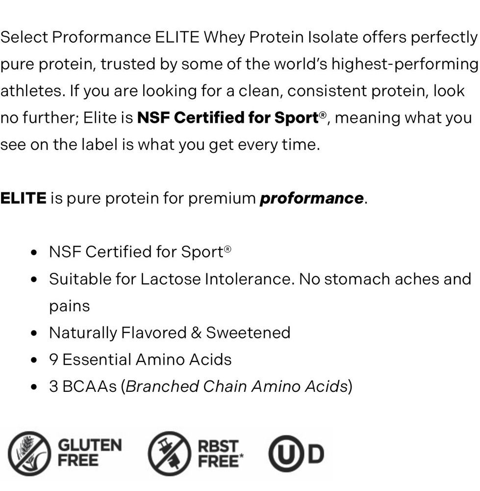 Elite Whey Isolate Unflavored 12 LBS