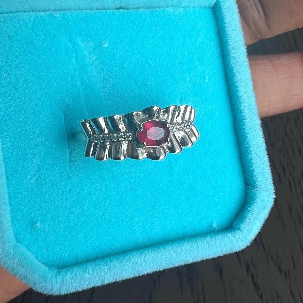 S925 adjustable ruby ring