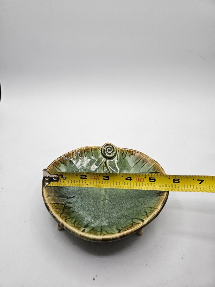 VTG Pottery Boys Hand Made Leaf Dish