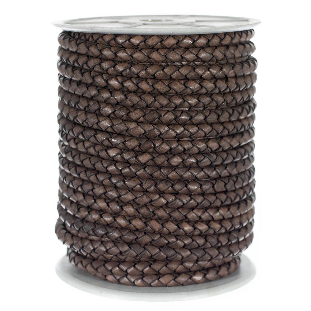 Round Braided Leather Jewelry Craft Cord - 3-5mm Diameter - 5yd 10yd 20m Lengths
