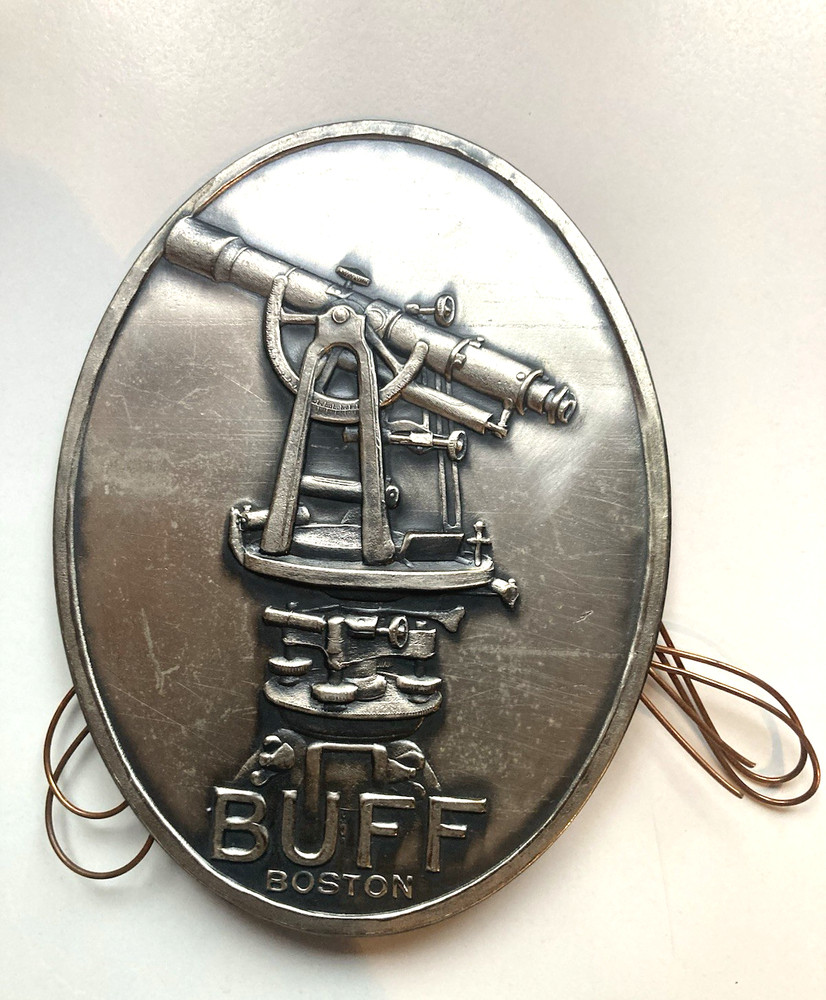 BUFF AND BUFF  CO.  EMBOSSED MEDALLION FOR SURVEYING PRECISE TRANSIT -  VINTAGE