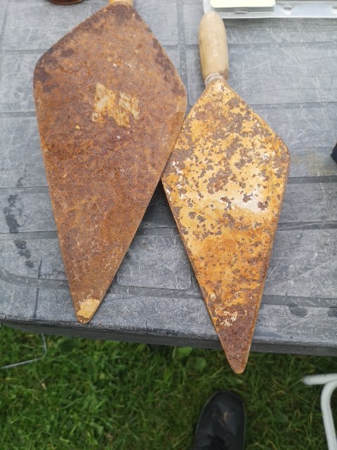 2 X Vintage Trowels Pointing Bricklayers Tool Bundle Trowel