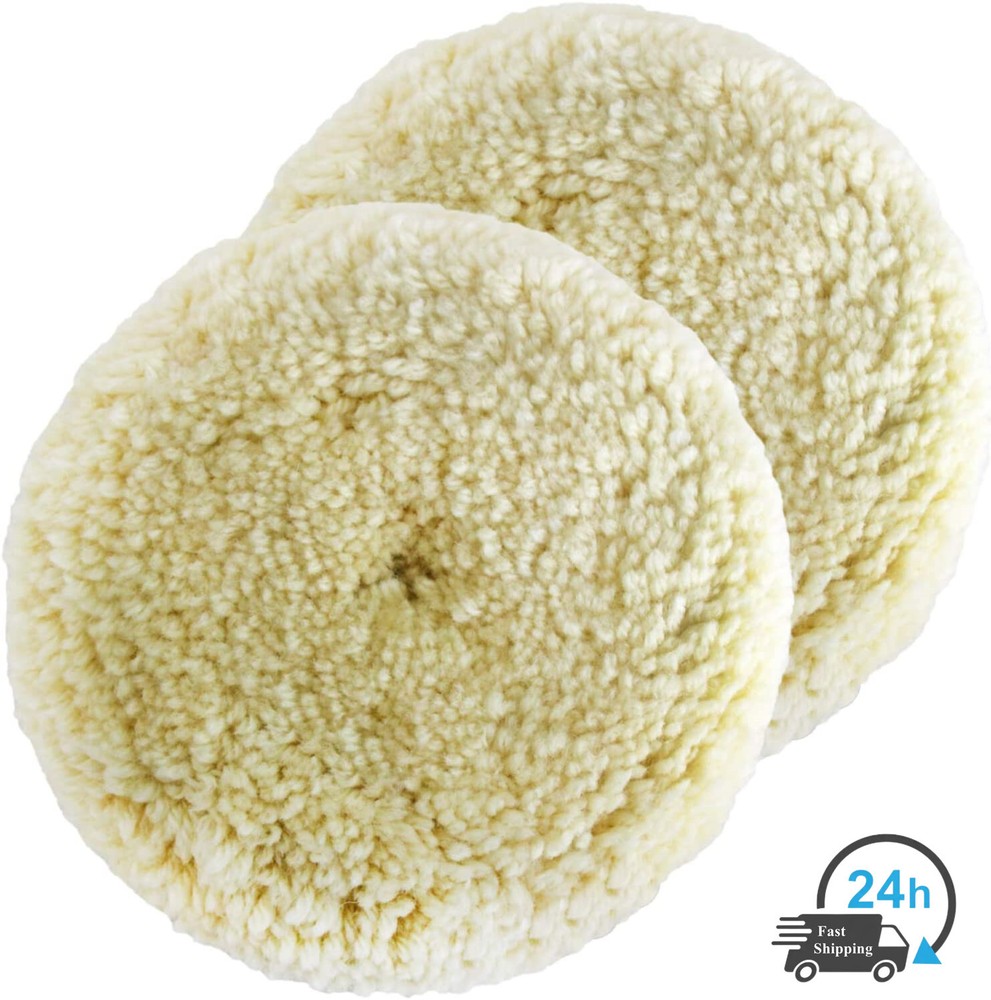 3"-7" wool buffing pads 100% Natural Wool Hook & Loop for Polishing Cutting pad